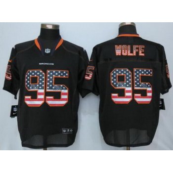 Men's Denver Broncos #95 Derek Wolfe Lights Out Black Ornamented NFL Nike Elite Jersey